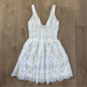 Hollister White and Blue Mini Dress